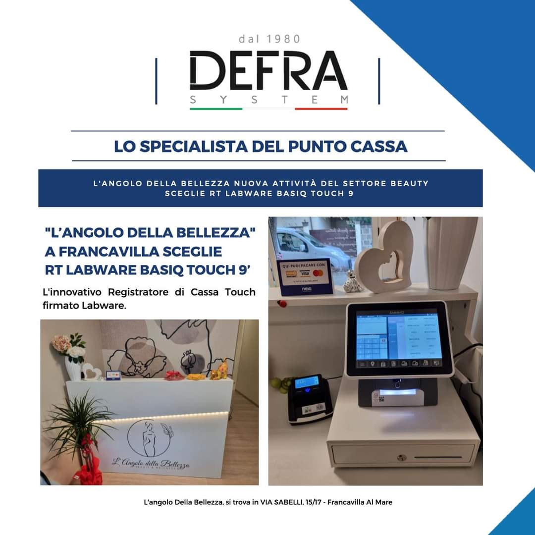 Installazione RT LABWARE BASIQ TOUCH 9 presso il Centro Estetico L’Angolo della Bellezza a Francavilla.